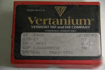 Vertanium gh-npsi tap - box of 12 1/8-27, dryseal see
