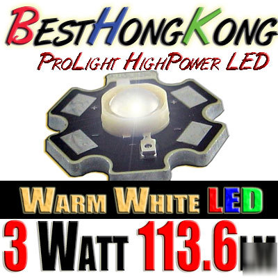 High power led set of 5000 prolight 3W warm white 114LM