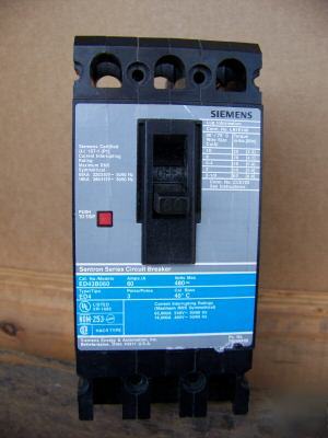 New siemens ED43B060 3POLE 60AMP 480V circuit breaker 
