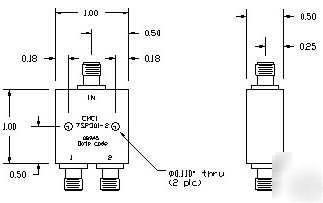 Power divider, 2-way, sma, 7-14.5 ghz 7SP301-2 cmci
