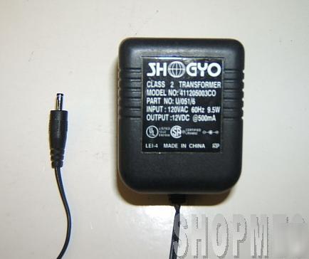 Shogyo 12V 500MA ac adapter power supply 411205003CO
