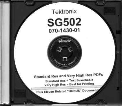 Tek SG502 service/op manual in 2RES w/txtsearch +xtras 