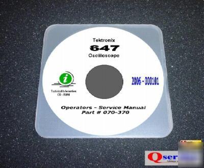 Tektronix tek 647 complete service - ops manual cd ++