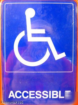 Wheelchair handicap accessible sign 5X7 self adhesive