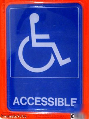 Wheelchair handicap accessible sign 5X7 self adhesive