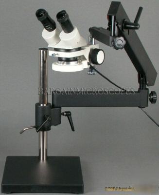 Articulating boom stand + 10X-30X binocular microscope