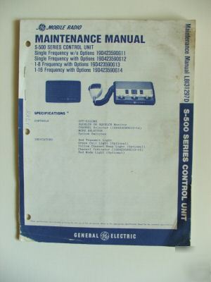 General electric s-500 control unit manual LBI31297D