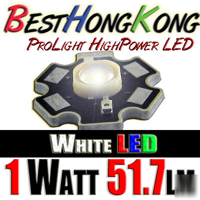High power led set of 500 prolight 1W white 51.7 lumen