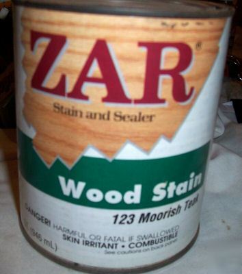 New 1 qt wood stain zar moorish teak 123 sealer 
