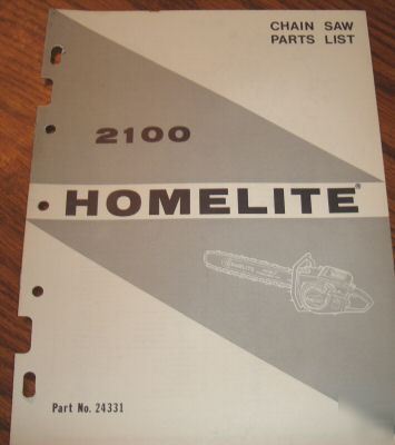 Homelite 2100 chain saw parts catalog manual