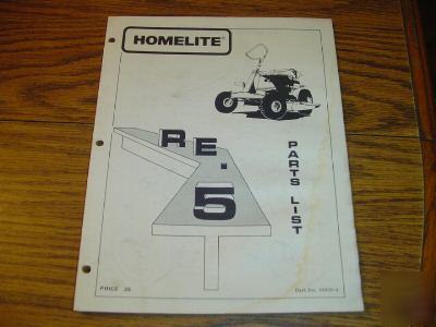 Homelite re-5 lawn tractor mwr parts manual wheel horse
