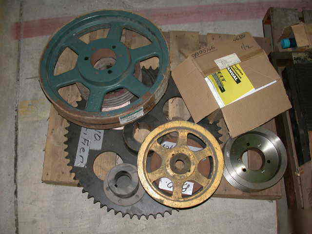 Industrial electric motor pulleys, gears, wheels