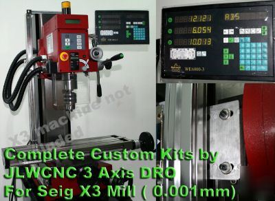 Jlwcnc 3 axis dro axis linear scale kits mill seig X3 