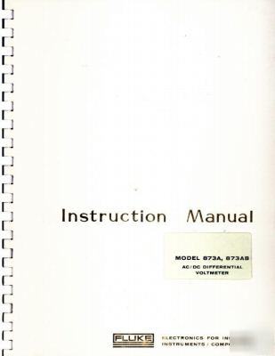 John fluke 873A 873AB operation & service manual