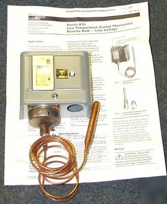 Johnson controls A70HA-2 low temp. cutout thermostat