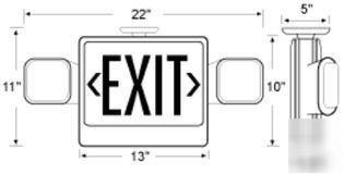 Led combo green exit & emergency light sign