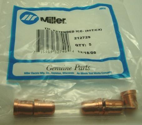 Miller 212729 tip plasma cutter pkg = 5