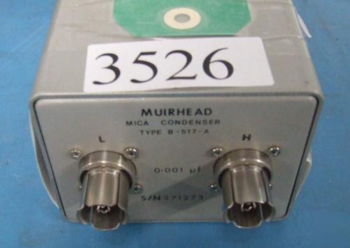 Muirhead mica condenser/CAPACITOR0.001UF b-517-a tested