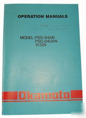 Okamoto precision surface grinder operation manual