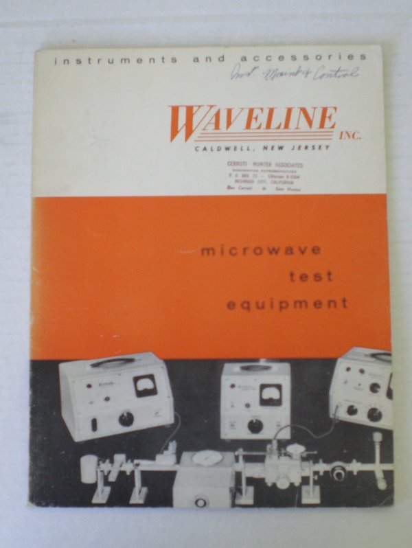 Waveline microwave test equipment catalog 1958 $5 ship