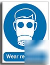 Wear respirator sign-semi rigid-200X250MM(ma-052-re)