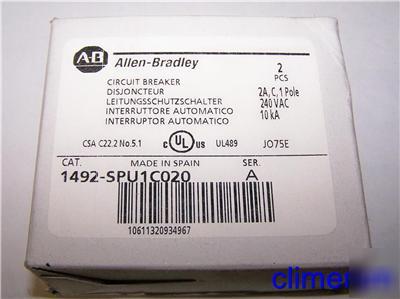 Allen bradley circuit breakers 1492-SPU1C020 qty 2 