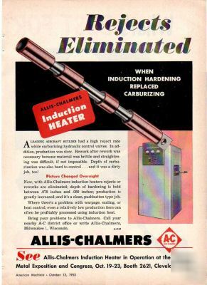 Allis chalmers induction heater ad 1953 carburization
