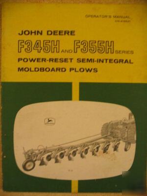 John deere F345H F355H f 345 355 h plow operator manual