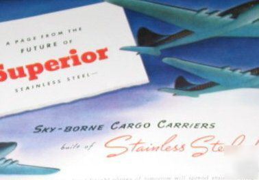 Superior steel carnegie, pa ww ii cargo planes -1944 ad