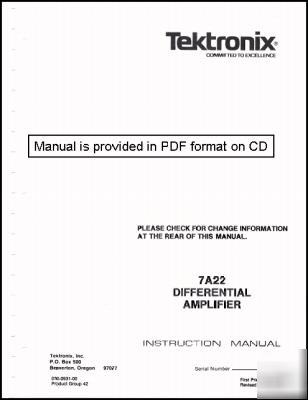 Tek tektronix 7A22 service & operation manual