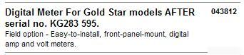 Miller 043812 digital meter for gold star models 