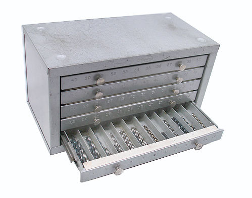 Huot 5 drawer drill cabinet + #1-60 hss drills