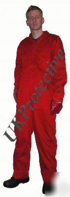 Red stud front boiler suit, overall, workwear - medium