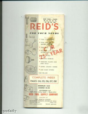 Reids tool supply catalog 1973 machine/cranks/steel