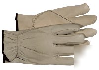 Unlined grain leather driver's gloves, medium -- boss