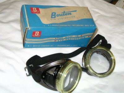 Vintage bouton safety welding glasses,goggles,cycle,usa