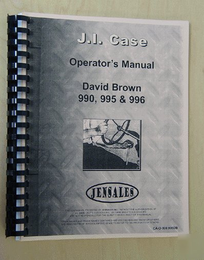 Case db 990, 995, 996 operator manual (ca-o-990,995DB)