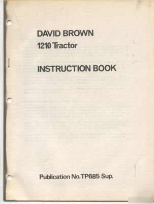 David brown 1210 tractor instruction book manual