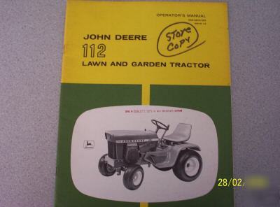John deere model 112 lawn & garden tractor ops manual