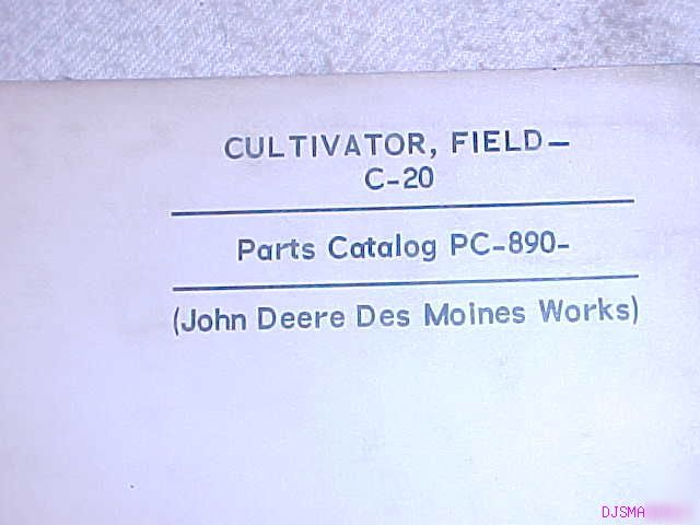 John deere c 20 field cultivator parts catalog