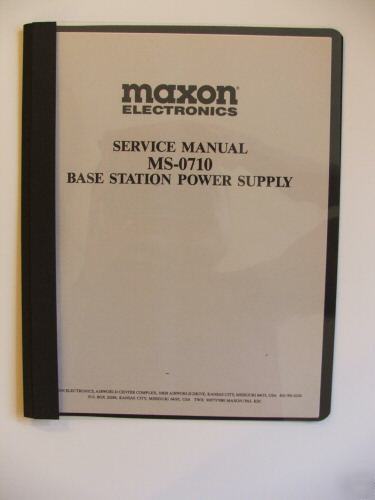 Maxon ms-0710 base station power supply service manual 