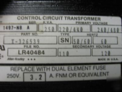 New allen bradley 1497-N8 control circuit transformer * *