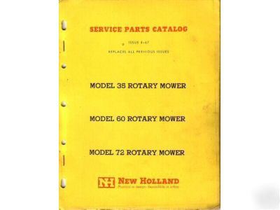 New holland 35 60 72 rotary mower service parts manual