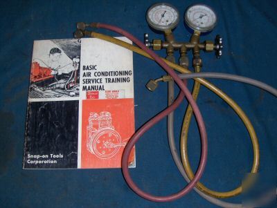 Robinair freon manifold & snap on air conditioning book
