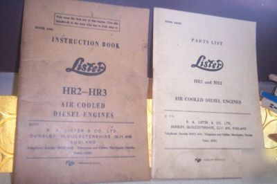 Lister 1975 HR2 HR3 air cooled diesel handbook & parts