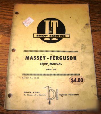 Massey ferguson 1080 tractor i&t shop manual mf