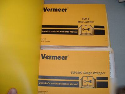 Operator's/maintenance manuals, vermeer implements