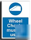 Wheel chocks/used sign-s. rigid-200X250MM(ma-119-re)