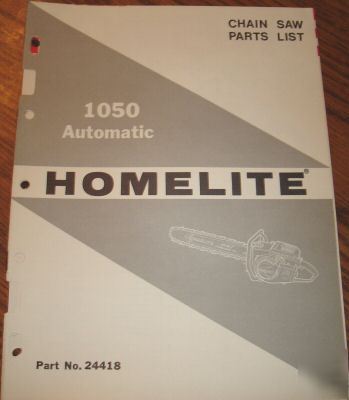 Homelite 1050 automatic chain saw parts catalog manual
