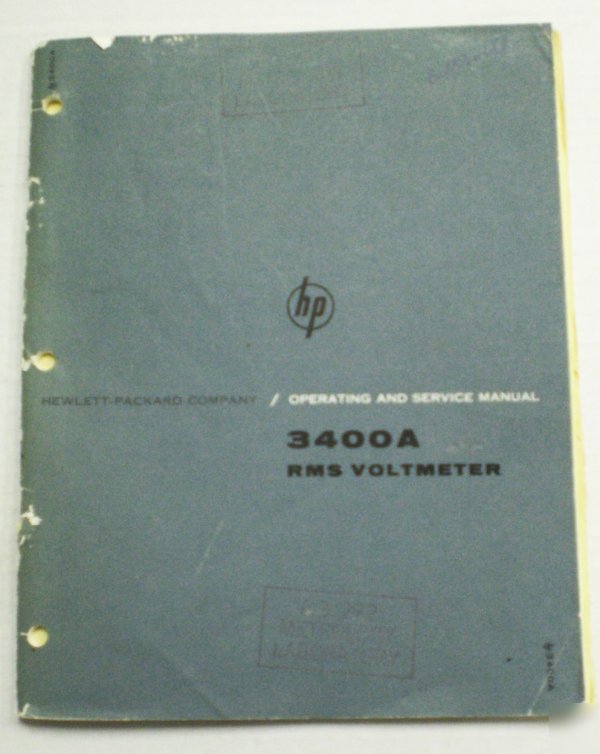 Hp 3400A operating and service manual - $5 shipping 